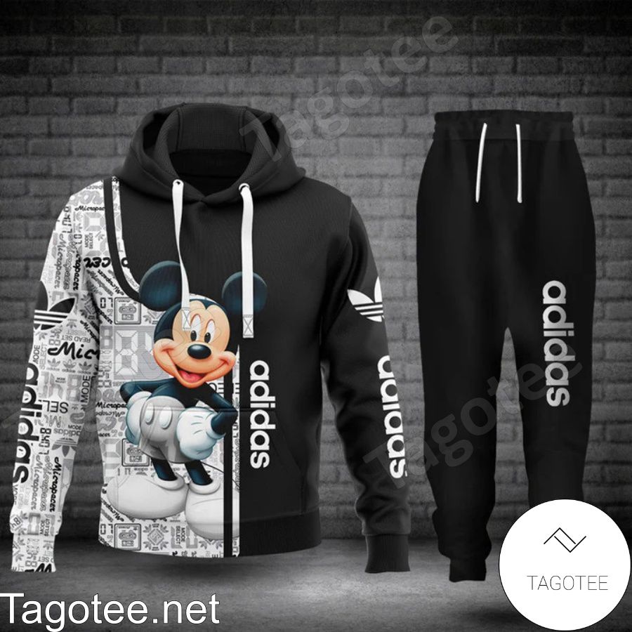 Luxury Adidas Brand Distinct Logo Mickey Mouse Hoodie And Pants