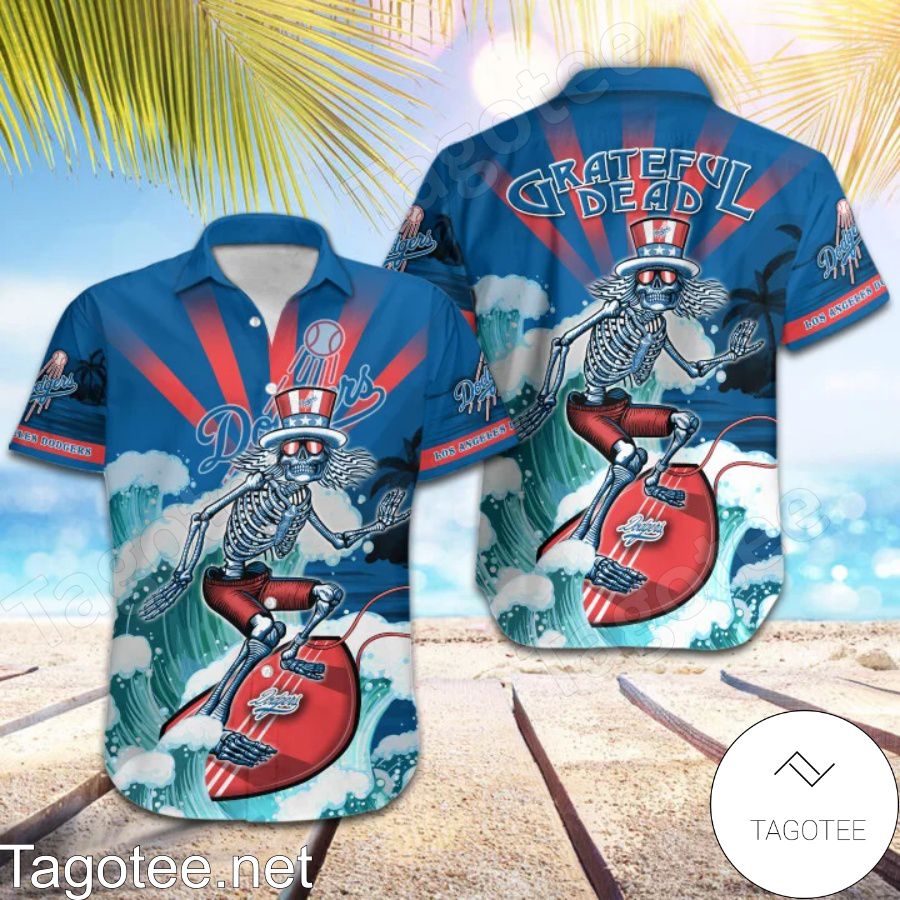MLB Los Angeles Dodgers Grateful Dead Hawaiian Shirt - Tagotee