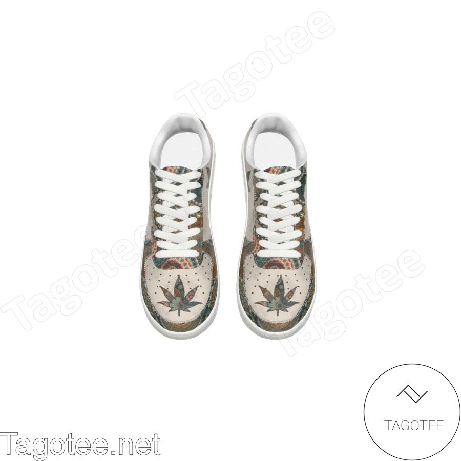 Mandala Cannabis Weed Air Force Shoes a