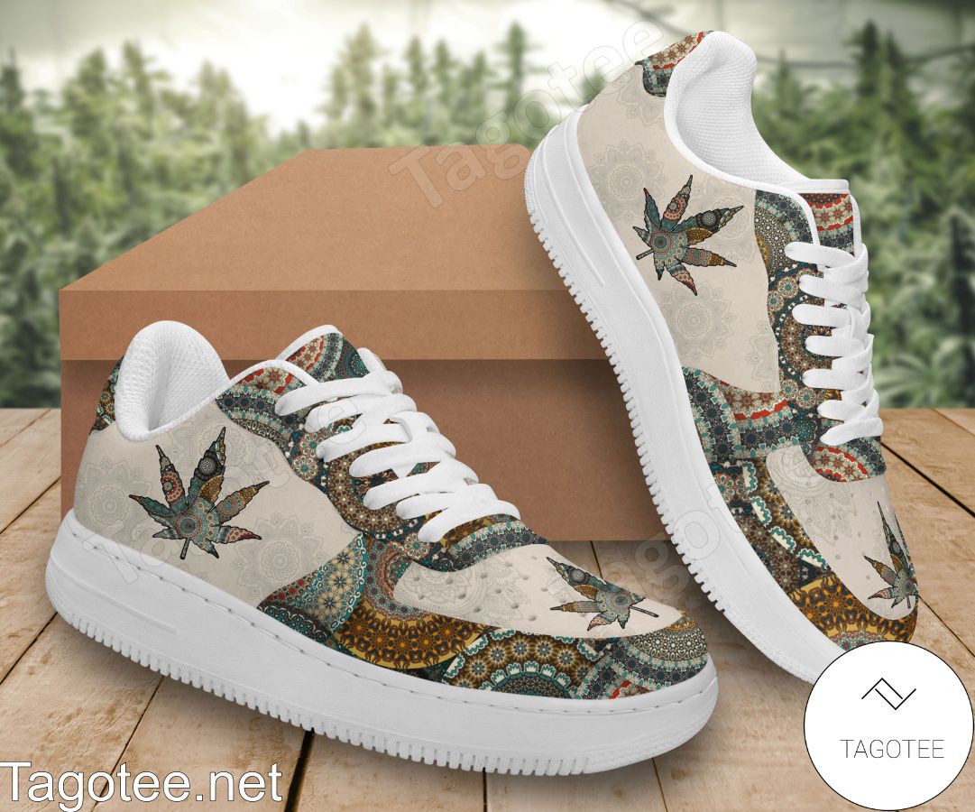 Mandala Cannabis Weed Air Force Shoes