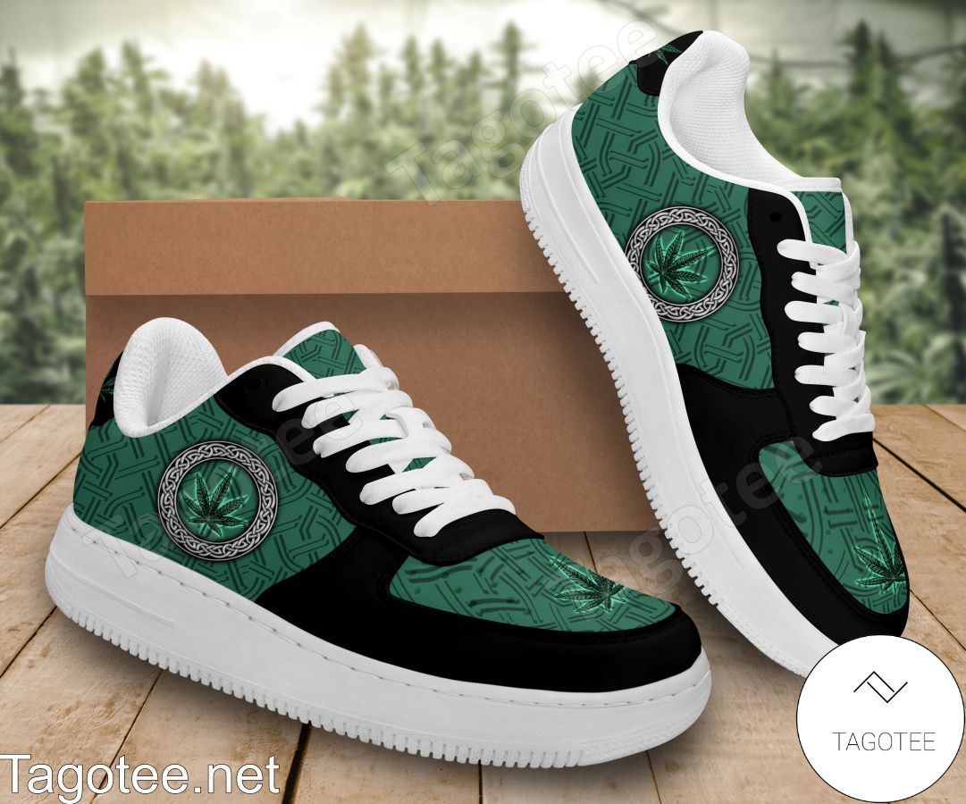 Mandala Green Cannabis Weed Air Force Shoes