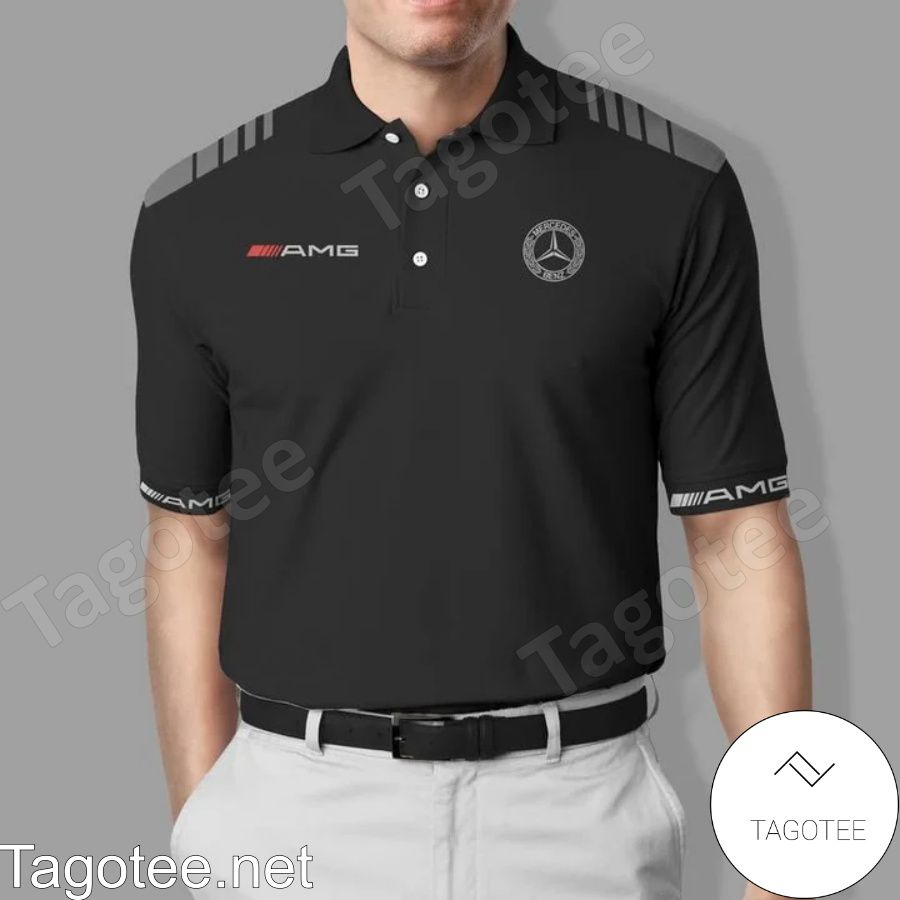 Mercedes Amg Logo Black Polo Shirt