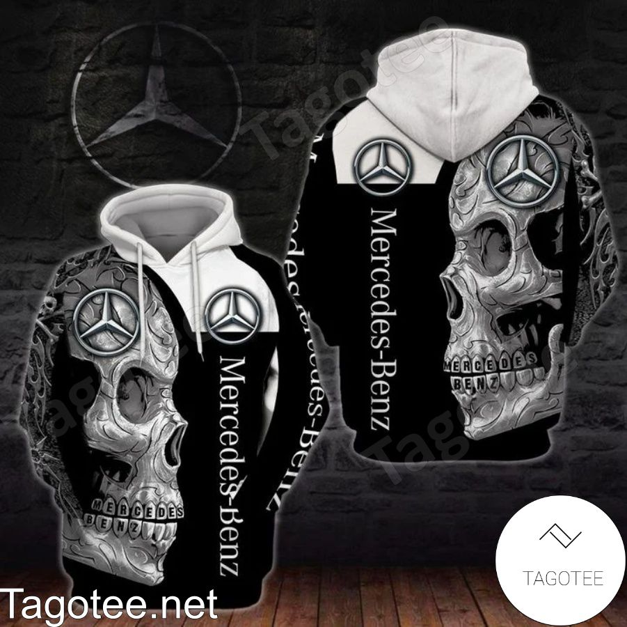 Mercedes-Benz Skull Black And White Hoodie