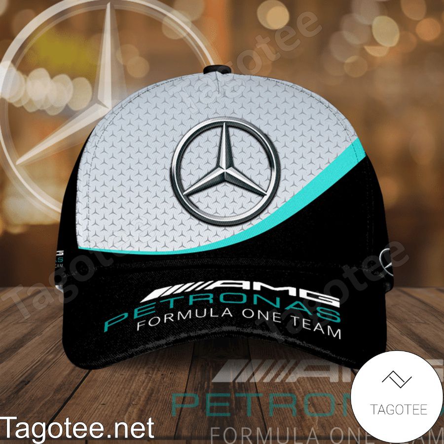 Mercedes Logo Printed Amg Petronas Formula One Team Black And Grey Cap