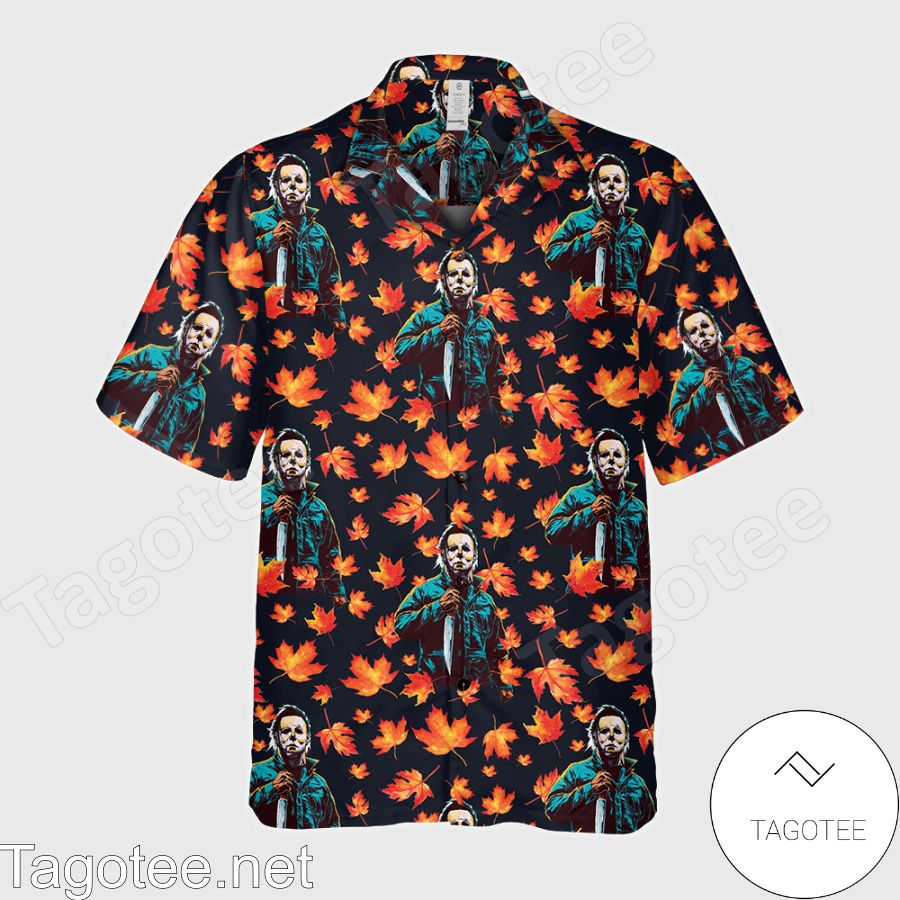 Michael Myers Autumn Leaves Hawaiian Shirt b