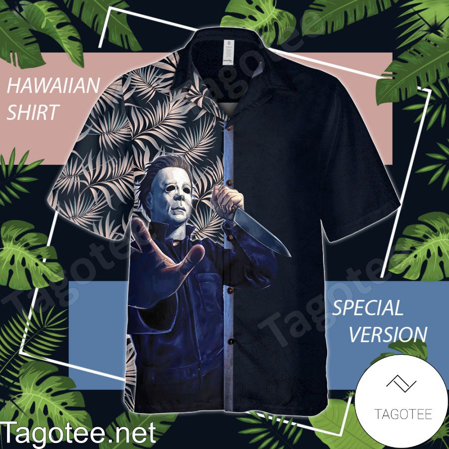 Michael Myers Holding A Knife Palm Leaves Hawaiian Shirt