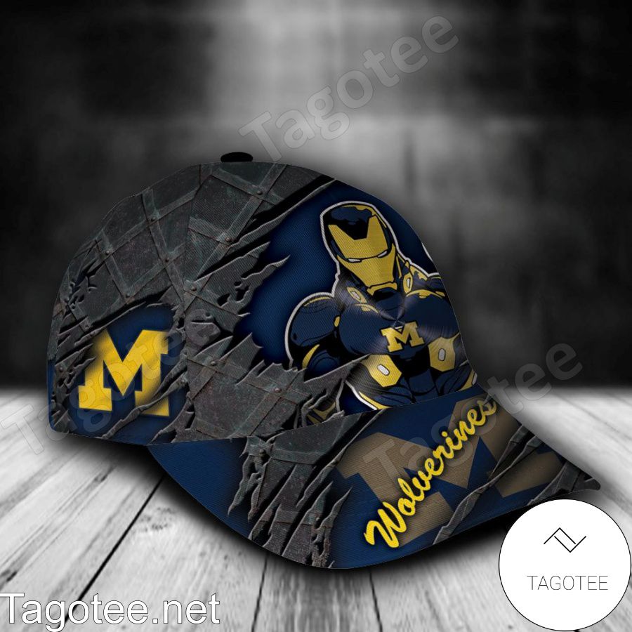 Michigan Wolverines Iron Man NCAA Personalized Cap a