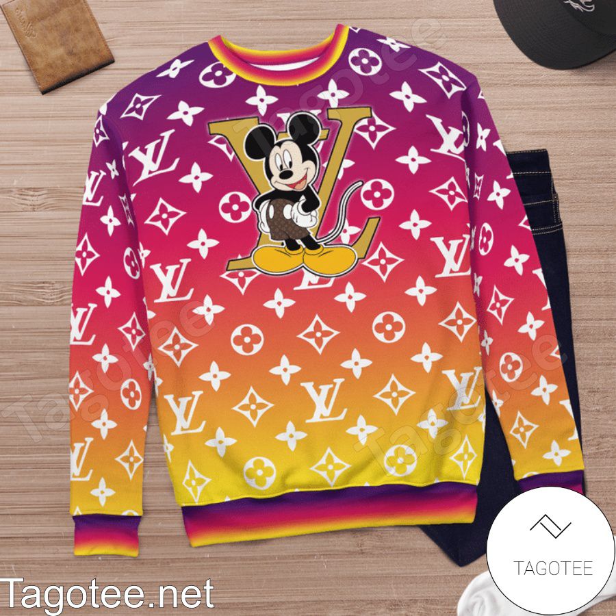Mickey Mouse Louis Vuitton Monogram Gradient Sweater c