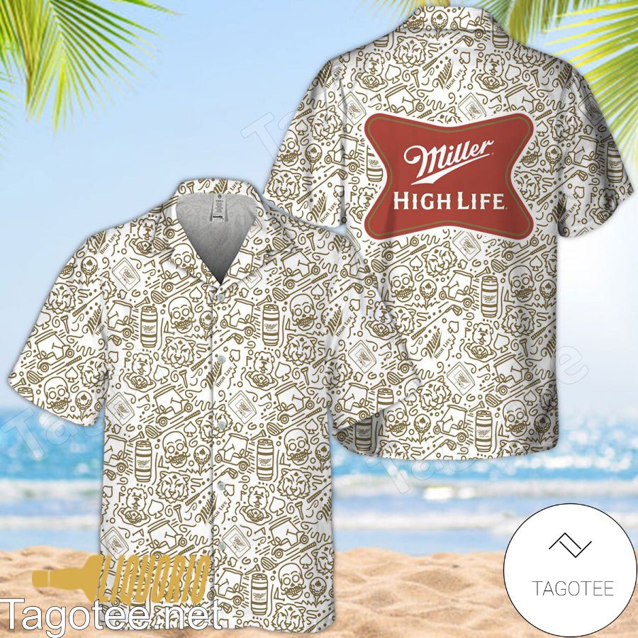 Miller High Life Doodle Art Hawaiian Shirt