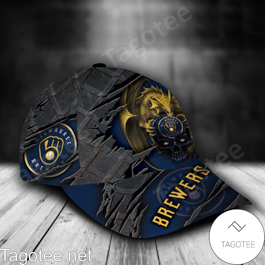 Milwaukee Brewers Crack 3D MLB Custom Name Personalized Cap a