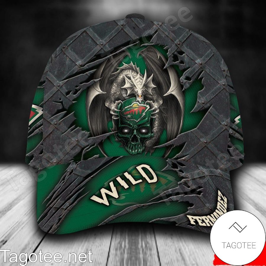 Minnesota Wild Dragon Crack 3D NHL Custom Name Personalized Cap
