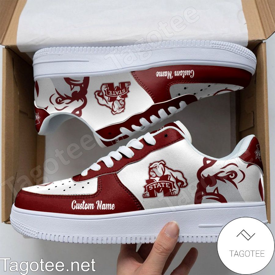 Mississippi State Bulldogs Mascot Logo NCAA Custom Name Air Force Shoes