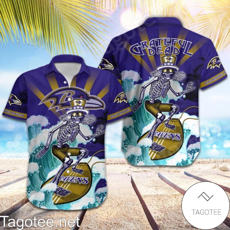 NFL Baltimore Ravens Grateful Dead Hawaiian Shirt