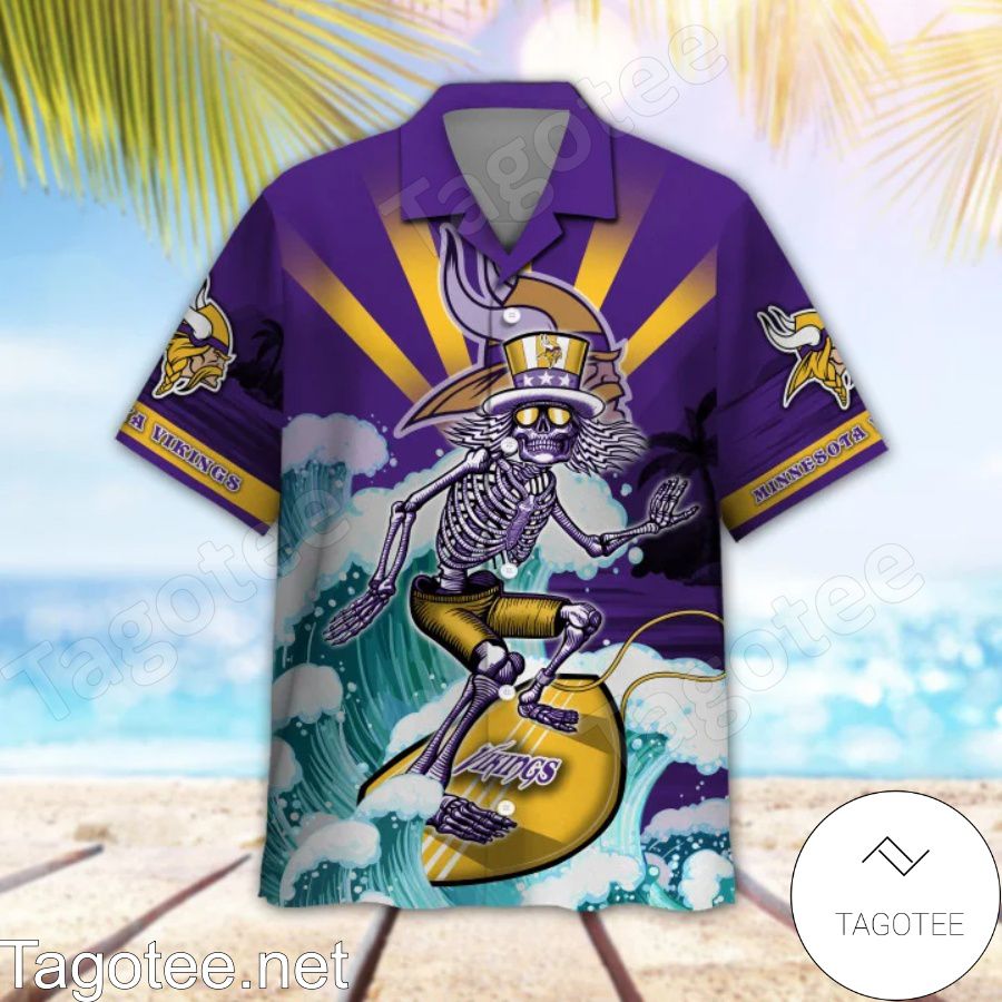 NFL Minnesota Vikings Grateful Dead Hawaiian Shirt a