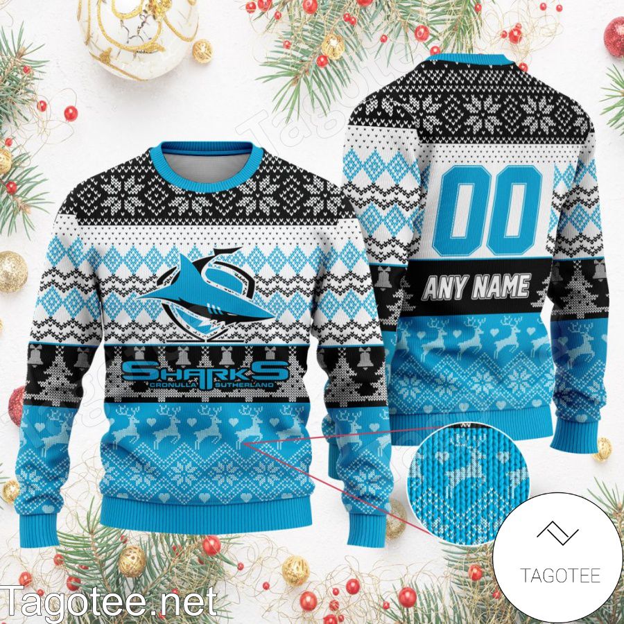 NRL Cronulla-Sutherland Sharks Ugly Christmas Sweater a
