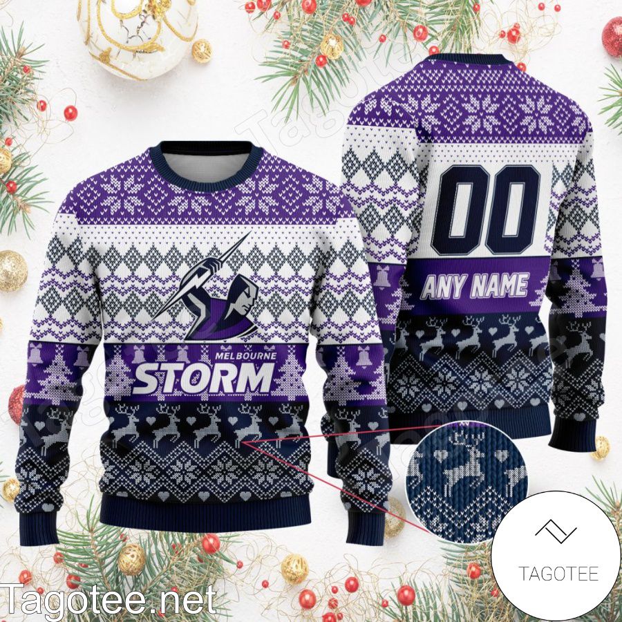 NRL Melbourne Storm Ugly Christmas Sweater a