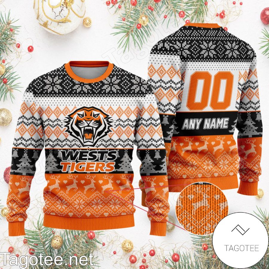 NRL Wests Tigers Ugly Christmas Sweater a