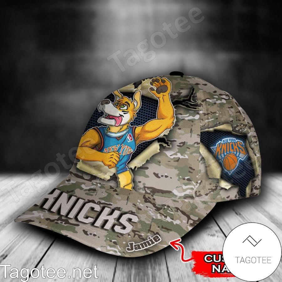 New York Knicks Camo Mascot NBA Custom Name Personalized Cap a
