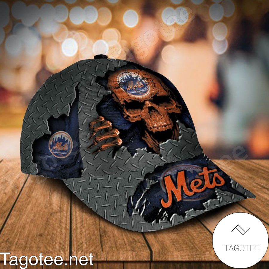 New York Mets Skull MLB Custom Name Personalized Cap a