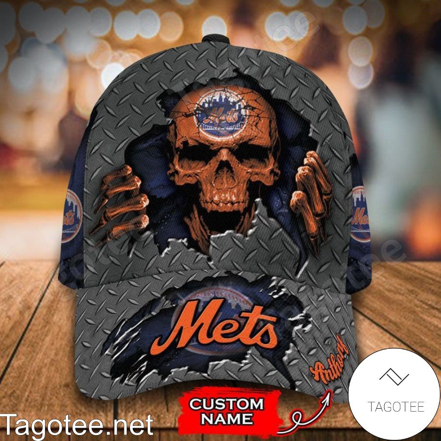 New York Mets Skull MLB Custom Name Personalized Cap