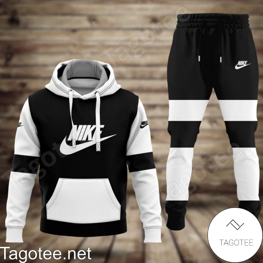 Nike Brand Black And White Hoodie And Pants
