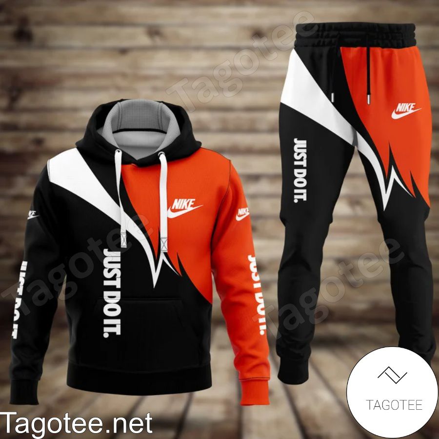 Nike Just Do It Red Black And White Hoodie And Pants