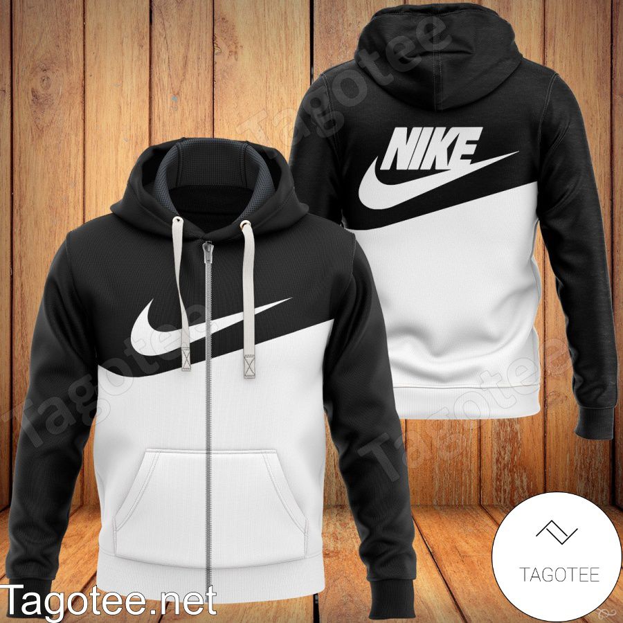 Nike Logo Black And White Hoodie - Tagotee
