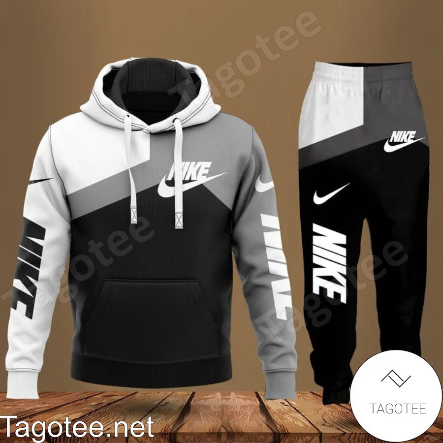 Nike Mix Color Grey White And Black Hoodie And Pants
