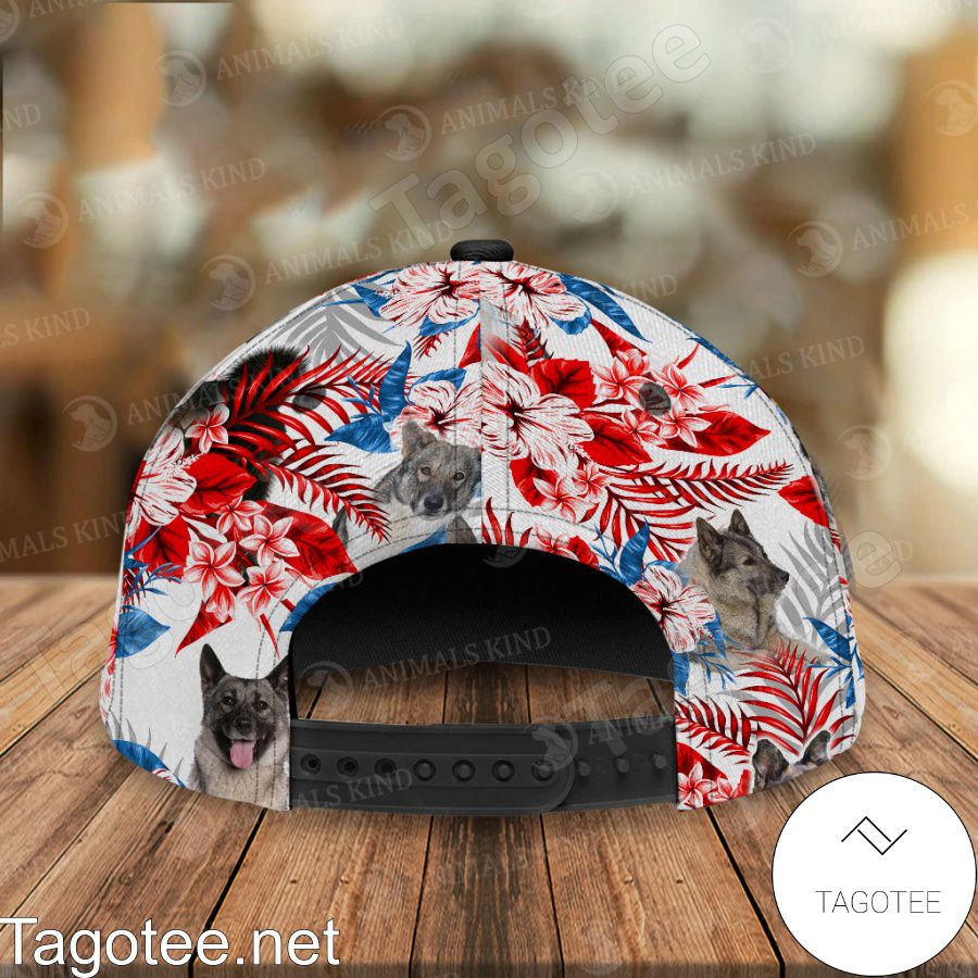 Norwegian Elkhound American Flag Cap a