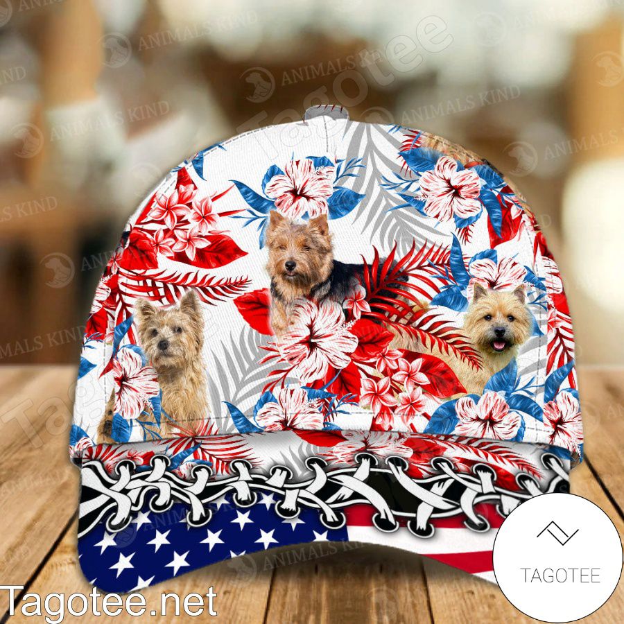 Norwich Terrier American Flag Cap