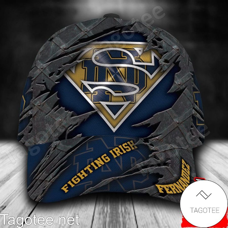 Notre Dame Fighting Irish Superman NCAA Personalized Cap