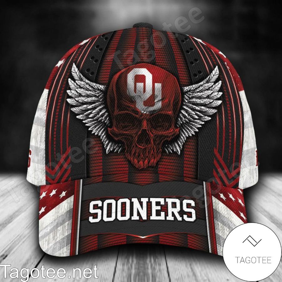 Oklahoma Sooners Skull Flag NCAA Personalized Cap