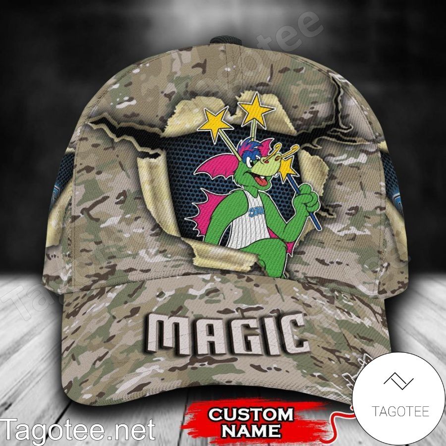 Orlando Magic Camo Mascot NBA Custom Name Personalized Cap