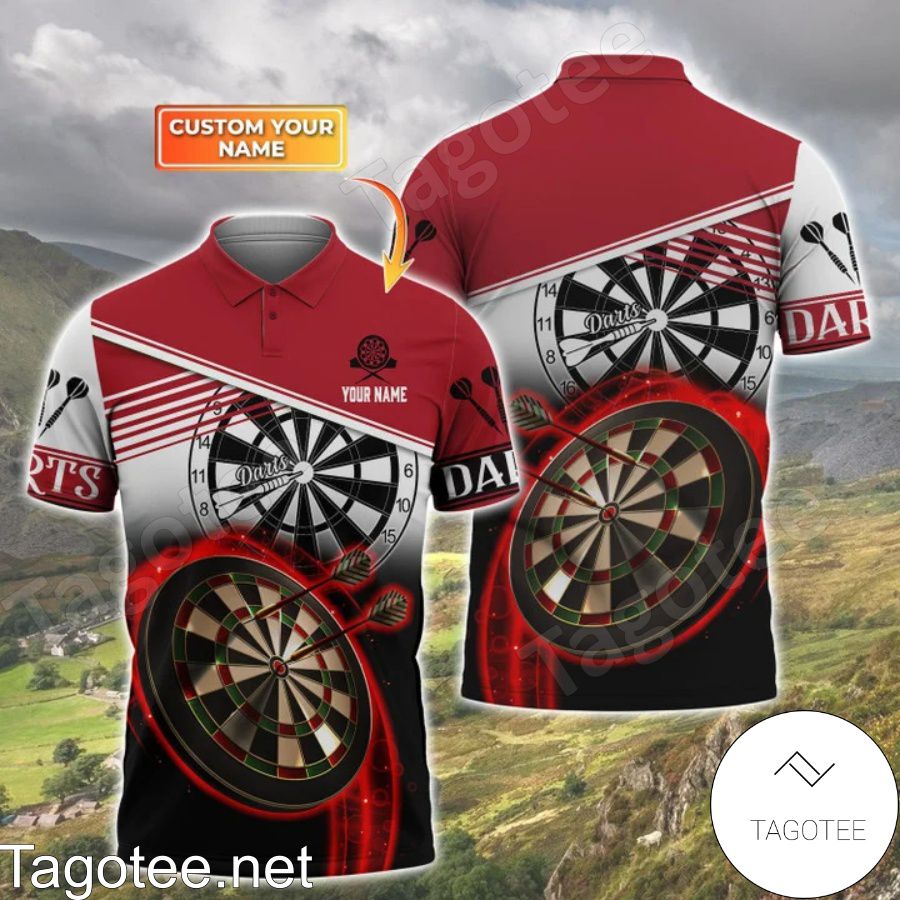 Personalized Darts Game Black Red Polo Shirt