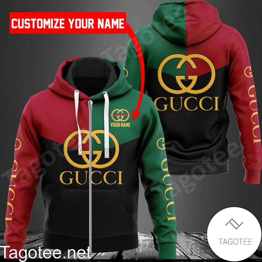Personalized Gucci Mix Color Green Red And Black Hoodie
