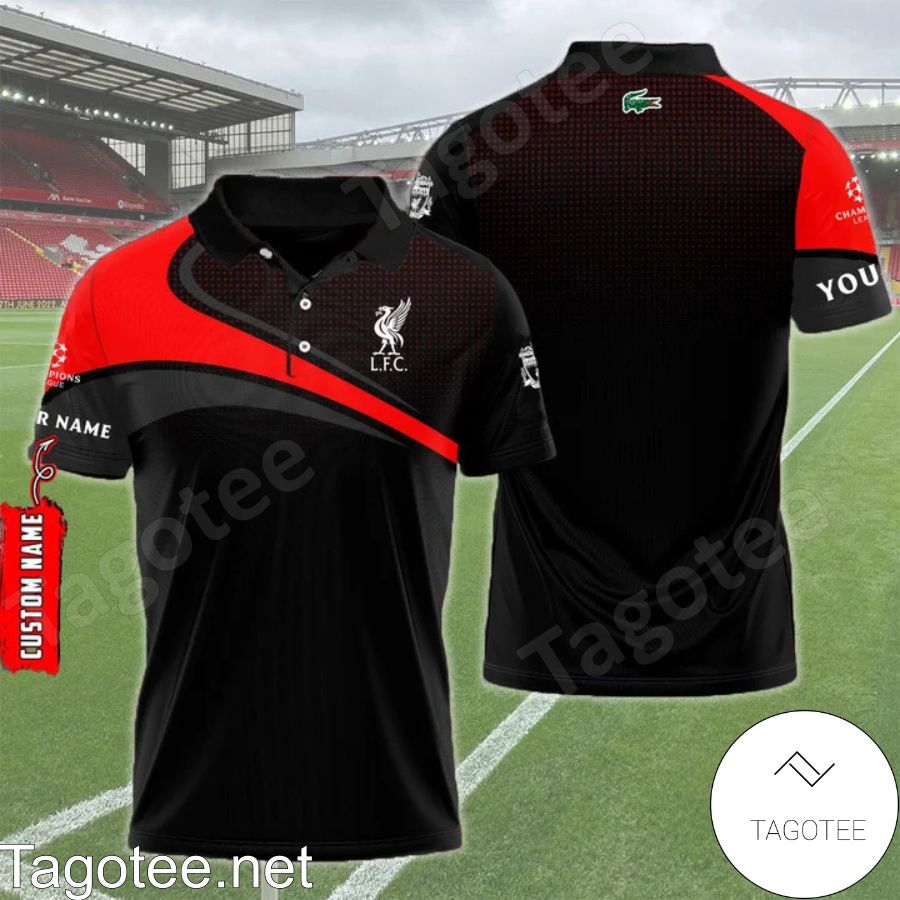 Personalized Liverpool F.c. And Lacoste Logo Polo Shirt