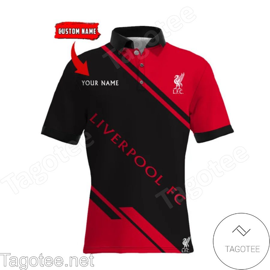 Personalized Liverpool Fc Black And Red Polo Shirt