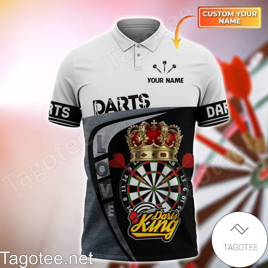 Personalized Love Darts King Crown Polo Shirt