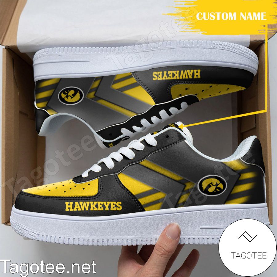 Personalized NCAA Iowa Hawkeyes Custom Name Air Force Shoes