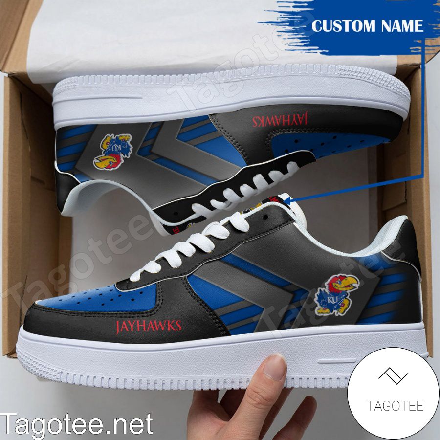 Personalized NCAA Kansas Jayhawks Custom Name Air Force Shoes
