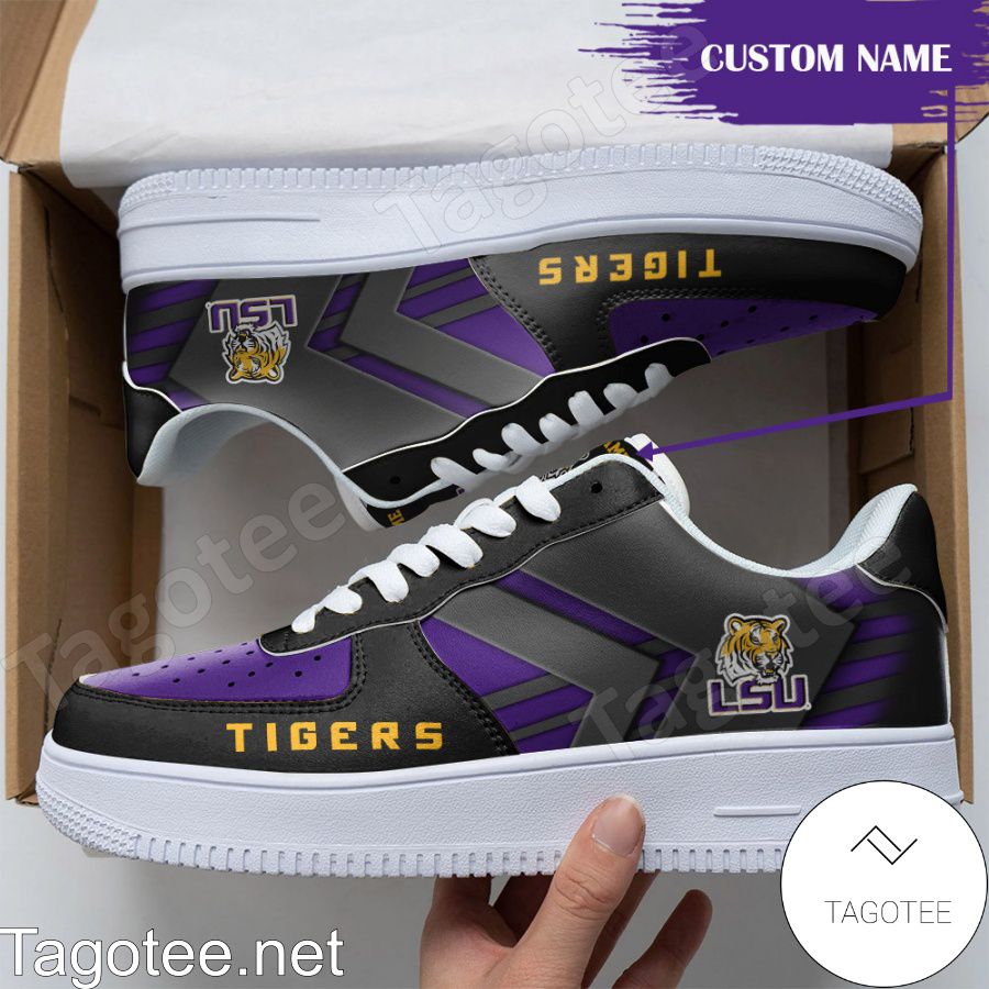 Personalized NCAA LSU Tigers Custom Name Air Force Shoes