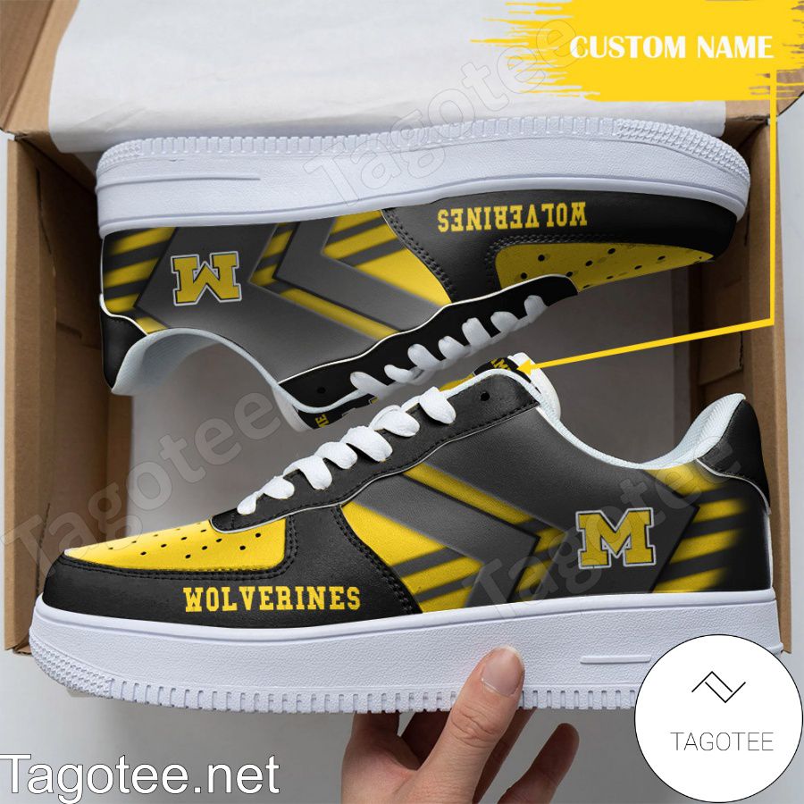 Personalized NCAA Michigan Wolverines Custom Name Air Force Shoes