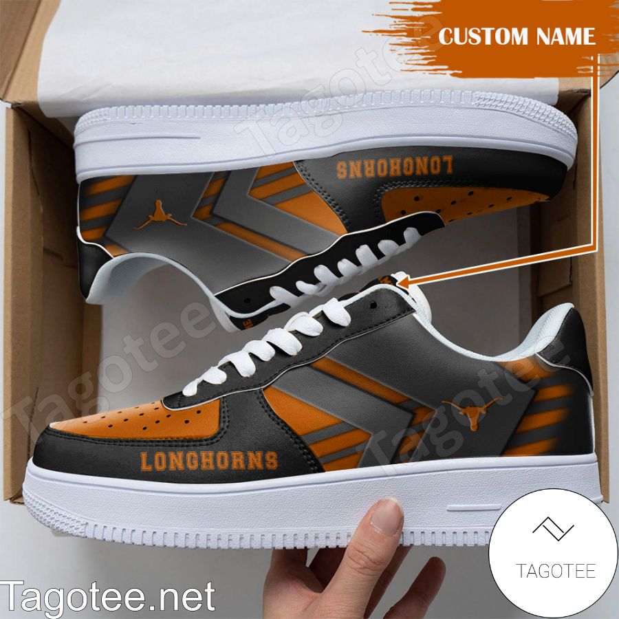 Personalized NCAA Texas Longhorns Custom Name Air Force Shoes