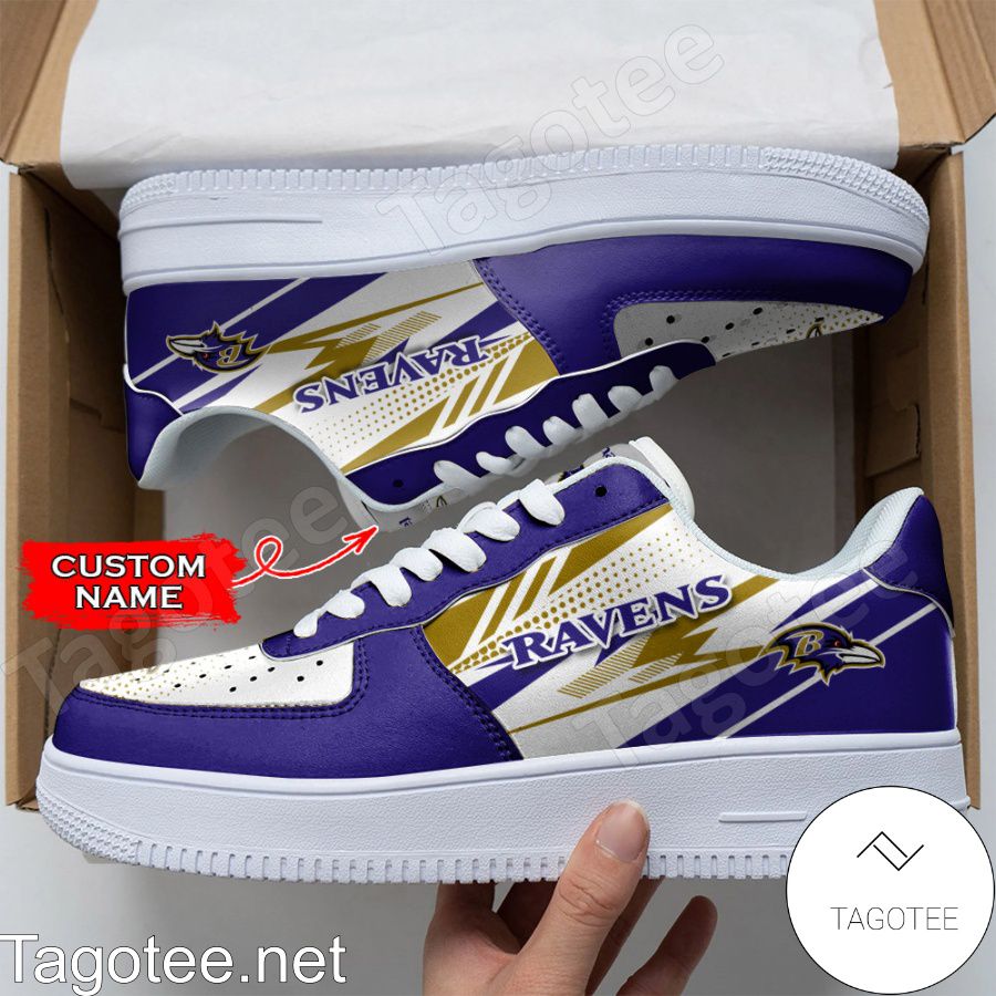 Personalized NFL Baltimore Ravens Custom Name Air Force Shoes a