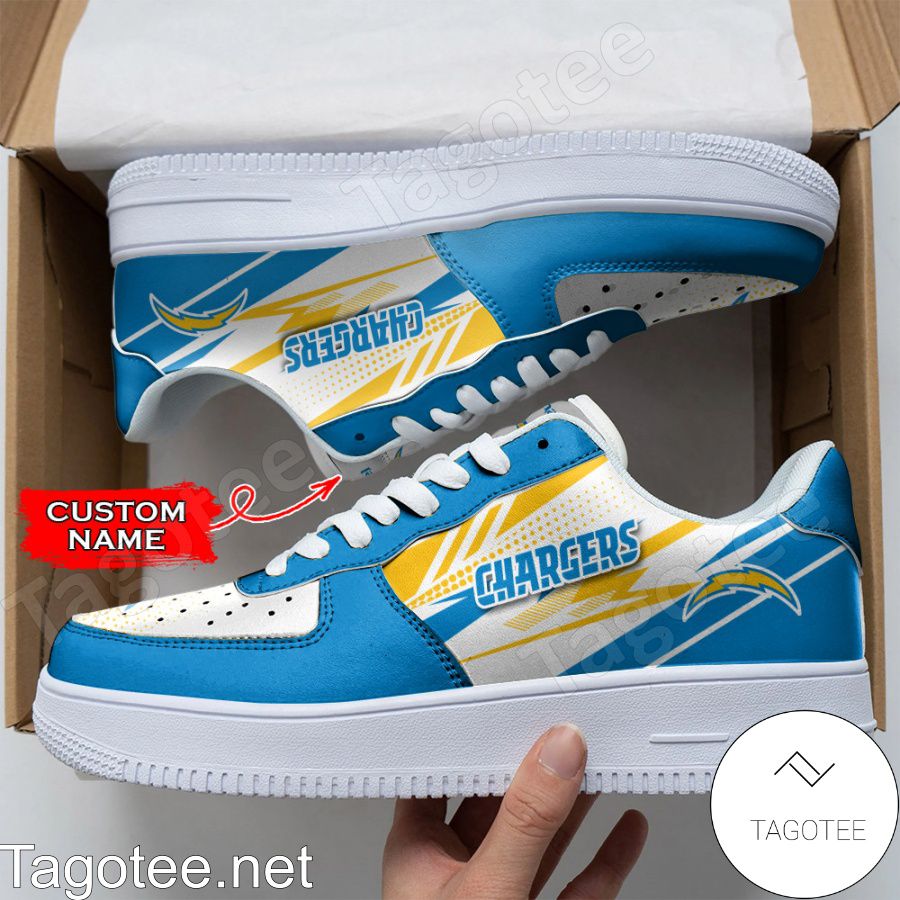 Personalized NFL Los Angeles Chargers Custom Name Air Force Shoes a