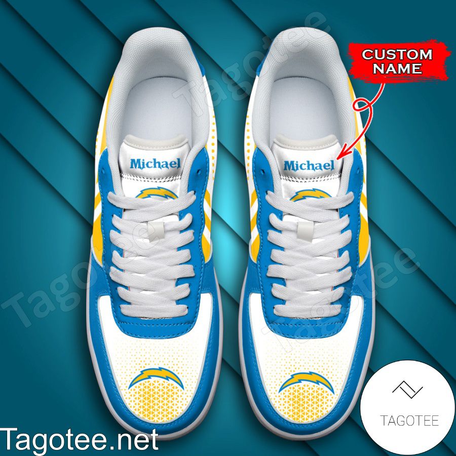 Personalized NFL Los Angeles Chargers Custom Name Air Force Shoes