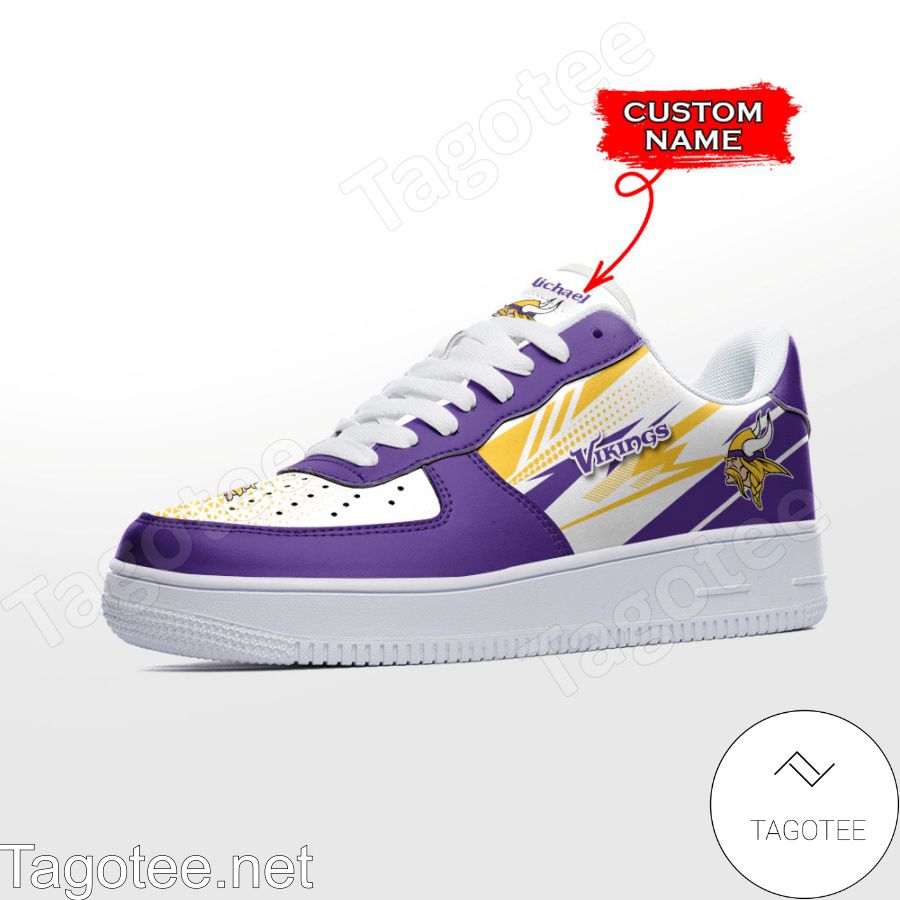 Personalized NFL Minnesota Vikings Custom Name Air Force Shoes - Tagotee