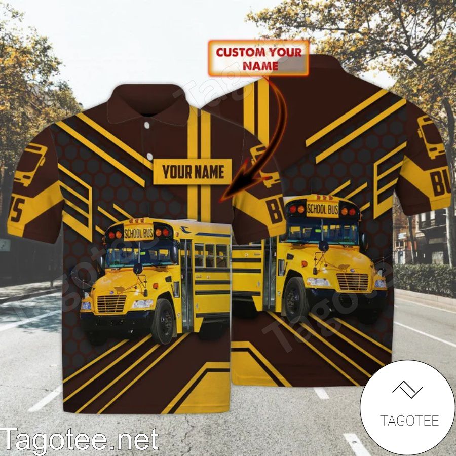 Personalized School Bus Driver Dark Brown Polo Shirt