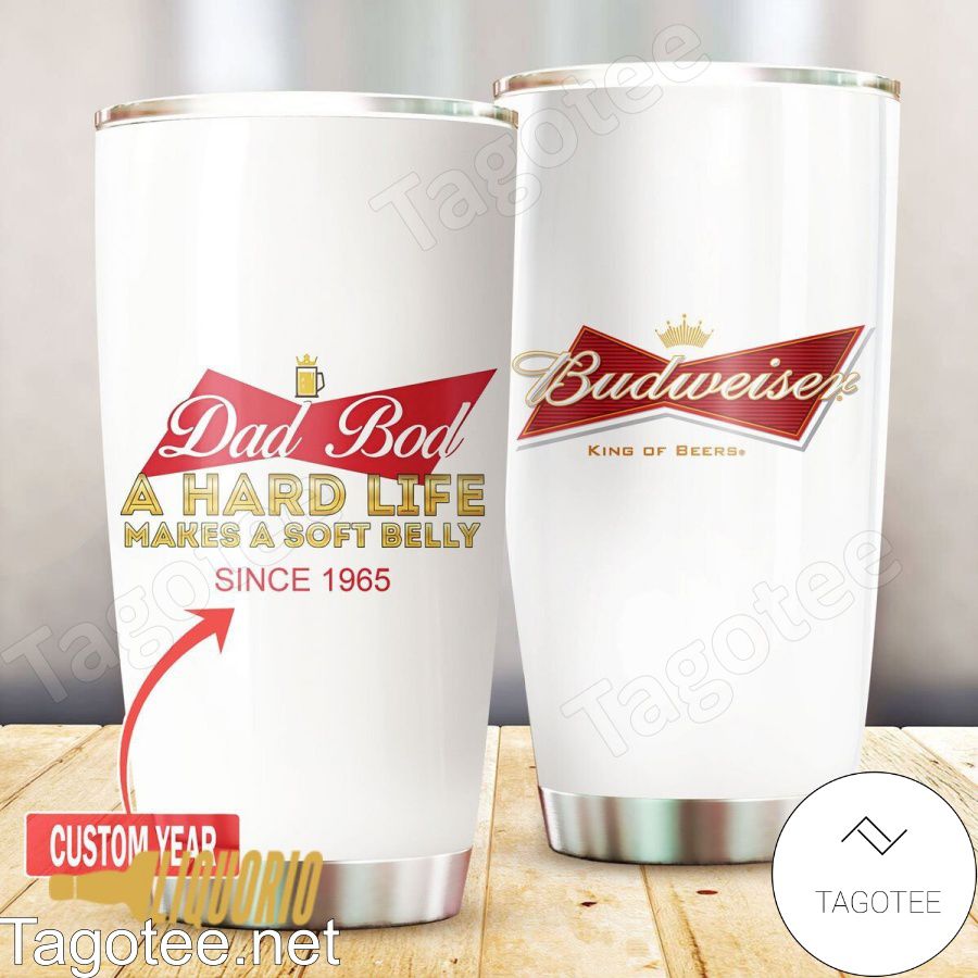Personalized White Red Budweiser Tumbler