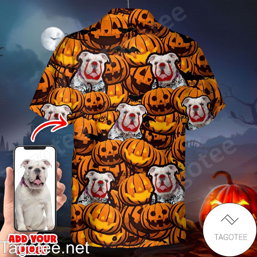 Pet Custom Photo Pumpkin Halloween Shirt a